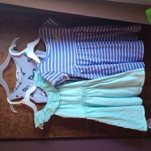 EUC 3 Dresses Girls Summer Cotton Butterfly Dress Lot Size 5T